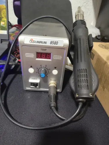 Estação Solda Retrabalho 2em1 Ar Quente SMD digital Sunrun 858D 700w