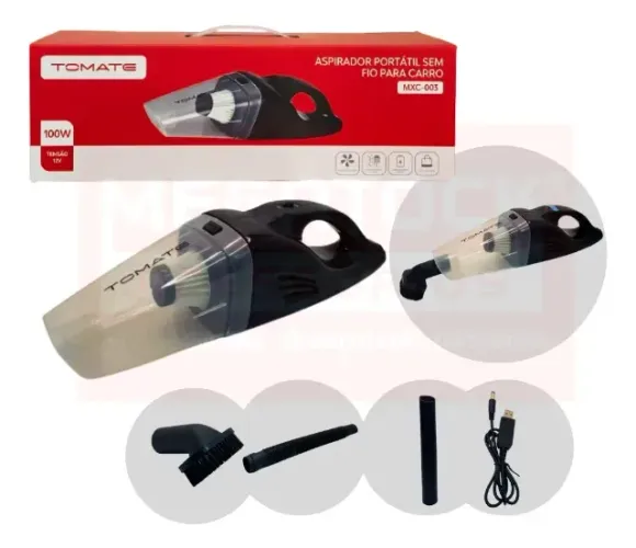 Tomate Sem Fio MXC-003 aspirador em pó preto 12V 100WTomate Sem Fio MXC-003 aspirador em p