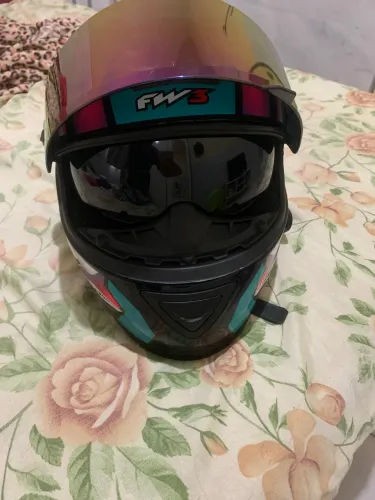 Capacete fw3 gtx fox rosa azul tiffany