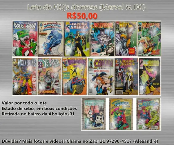 Lote de Hqs Marvel & DC