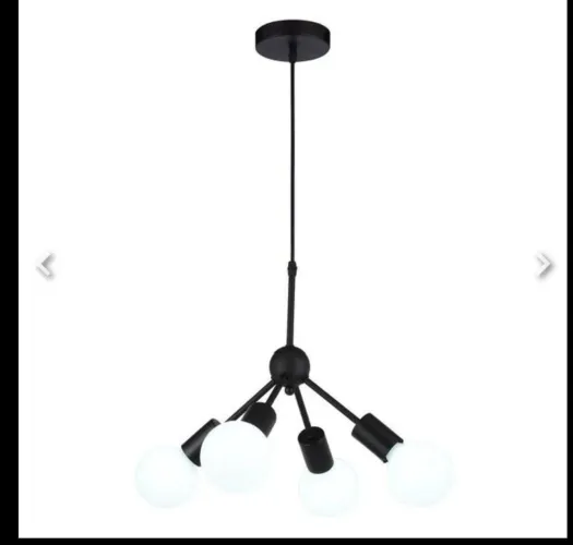 Pendente cluster preto 4x E27 30x40 casual light 