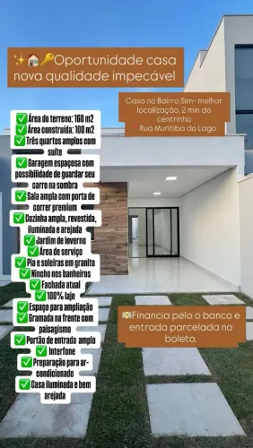 Vendo casa de 3/4 sendo uma suíte e piscina no sim 