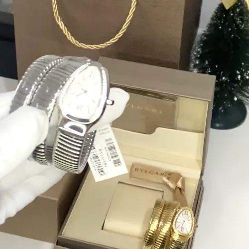 Relógio feminino prateado Bvlgari serpent + caixa