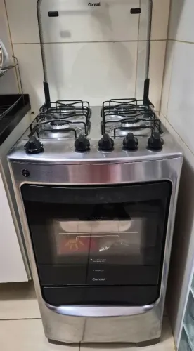 Fogão Consul 4 bocas cor Inox com acendimento automático 