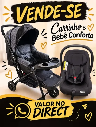 Carrinho de Bebê + Bebê Conforto Seminovos