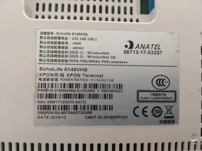 Roteador/ONU Huawei EchoLife 8145VHS