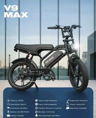 BICICLETA ELÉTRICA V9 MAX com Nota fiscal