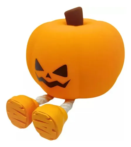 Luminária LED Halloween Cabeça de Abóbora em Silicone Tomate AKLL022 com Suporte Celular