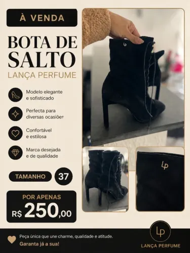 Bota salto lança perfume
