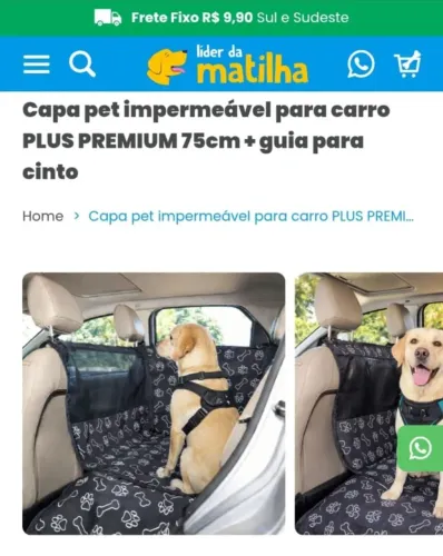 Capa protetora para banco carro