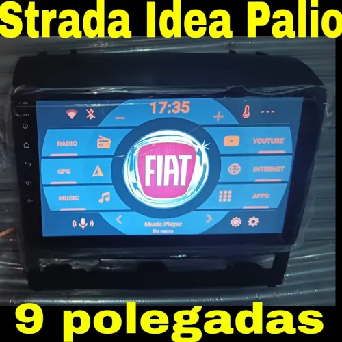 Multimídia Android 9" Fiat Palio Siena Idea Strada 