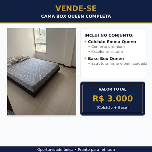 COLCHAO EMMA QUEEN + BASE DA CAMA
