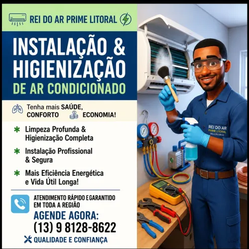 Instalação e Higienização de Ar-Condicionado Atendimento rápido e profissional