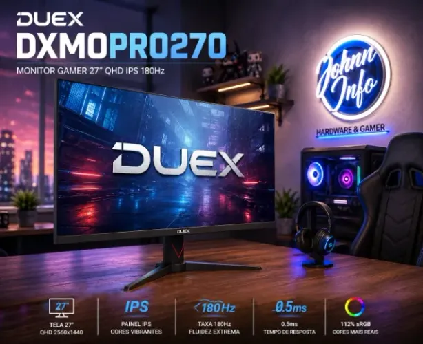 Monitor Gamer Duex Pro Ultra Flick 27" QHD, IPS, 180Hz, 0.5ms, FreeSync/G-Sync