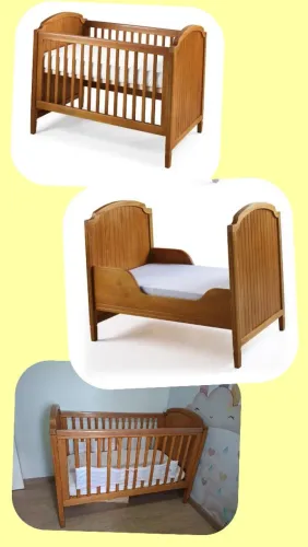 Berço & mini cama de madeira maciça