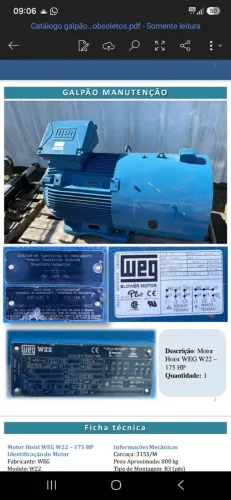 MOTOR ELÉTRICO WEG W22 HOIST - 175 HP