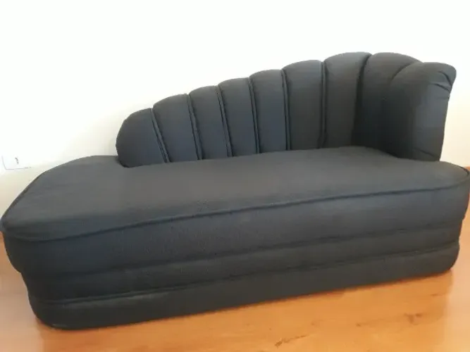 Sofa Divã - canelado capitone preto - preço de ocasião