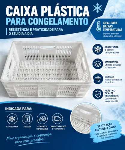 Caixa plástica branca congelamento