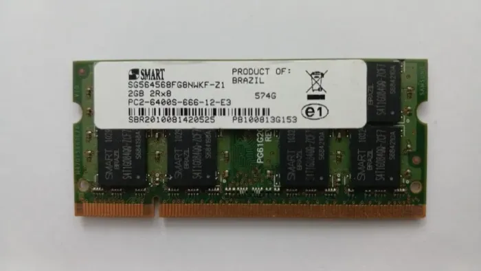 Placa de Memória RAM DDR2 SODIMM 2gb 800mhz - Notebook
