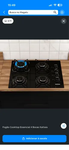 Fogão cooktop Itatiaia 4 bocas novo