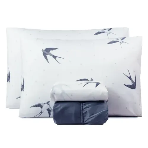 Jogo de Cama Branco com estampa 4 peças king
