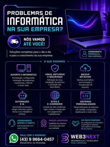 Serviços de Informática em Londrina | Suporte, Redes, Backup e Sistemas