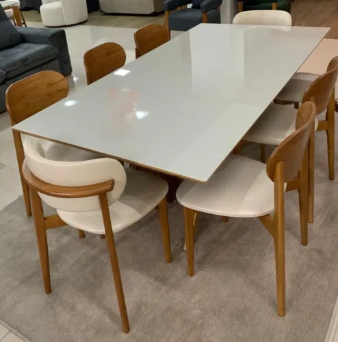 Mesa 2,20 x 1,10 com 8 Cadeiras Tauari NOVO