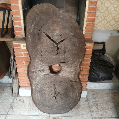 Bolacha De Madeira Rústica Gigante 1,44m X 70cm