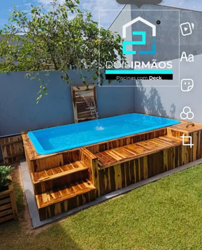 Kit piscina 5mil litros com deck
