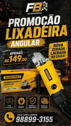 Promoção de esmerilhadeira zero lacrada na caixa