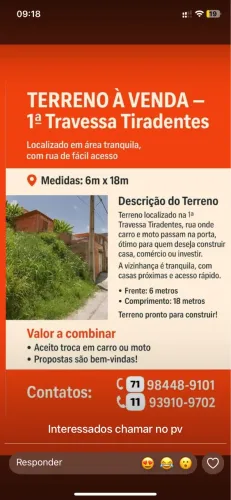 VENDO TERRENO