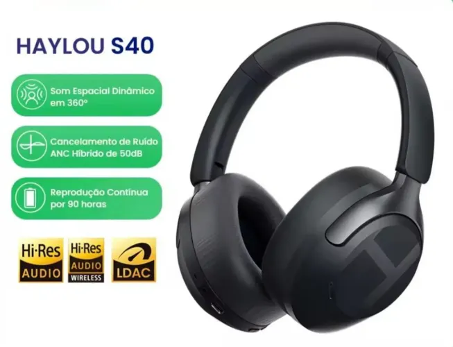 Headphone Sem Fio Haylou S40 ANC - Som de Alta Resolução e Bateria Gigante!
