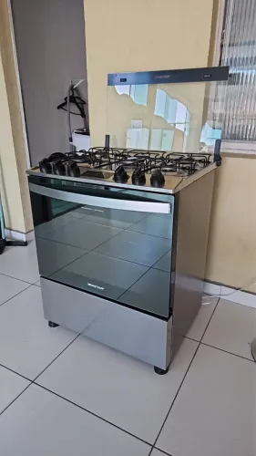 Fogão 5 bocas inox com timer