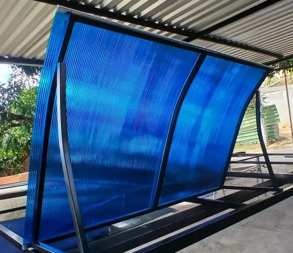 Toldo fixo em policarbonato 1.30x80 instalado 1.200 JR TOLDOS