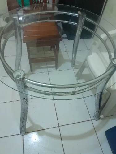 Mesa tampo de vidro