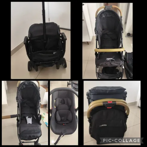Vendo carinho de bebê com assento de carro e bebê conforto .
