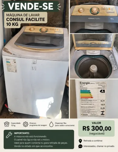 Máquina de Lavar Consul Facilite 10 kg ?