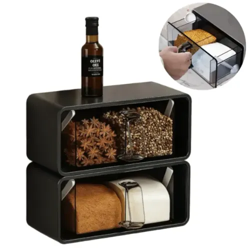 Kit 2 Porta Temperos Organizador Condimentos Gaveta Sem Furo