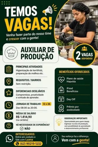 Cozinha/ auxiliar de produção 