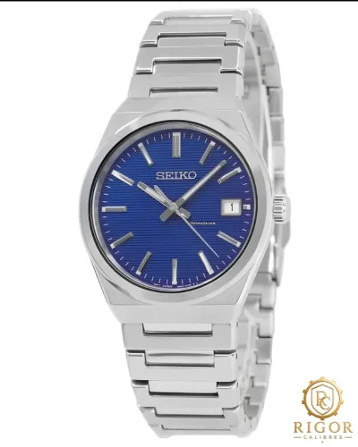 Relógio Seiko Quartz SUR555P1 40mm - Elegância Minimalista Mostrador Azul Texturizado