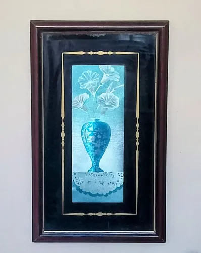 Quadro antigo 38 x 24 cm com marcas de uso.