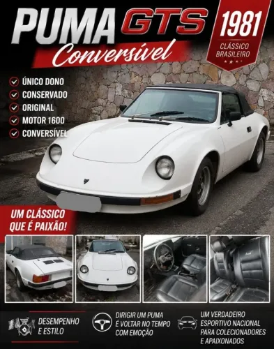 Puma GTS 1.6 Conversivel 8V Gasolina 2P Manual 1981