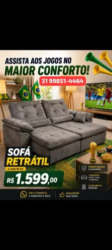 Top demais SOFÁ RETRÁTIL 2 METROS direto da fábrica só R$ 1.599 e vc só paga na entrega
