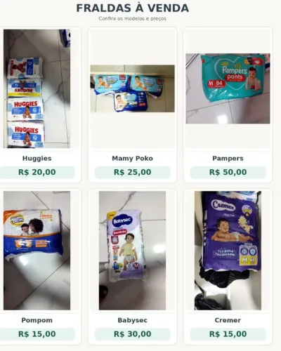 Fraldas descartavel tamanho M