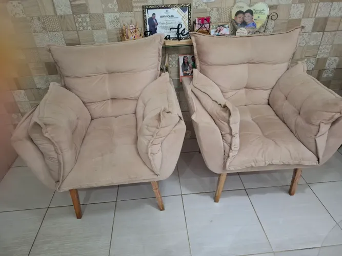 Poltronas confortáveis rosê