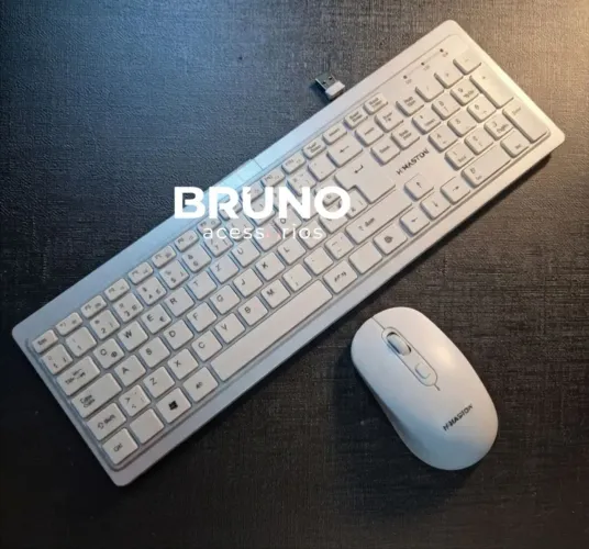 Kit teclado e mouse sem fio H'maston designer slin branco (wireless)