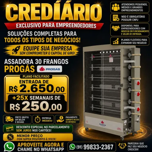 Máquina de Assar Frangos CREDIÁRIO
