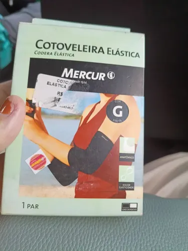 Vende-se cotoveleira MERCUR cor preta tamanho G em estado novinho e sem uso contém 1 par.