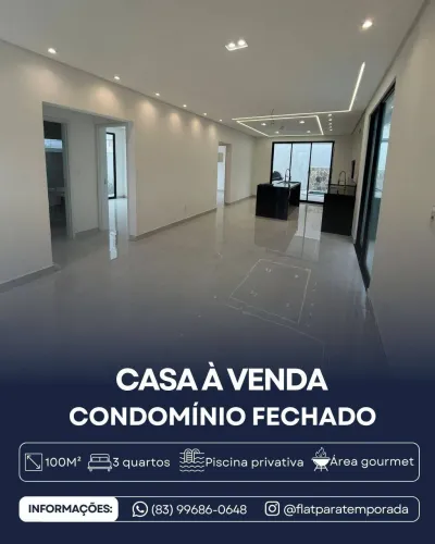 Casa com 3 quartos à venda em condomínio fechado, em João Pessoa - PB