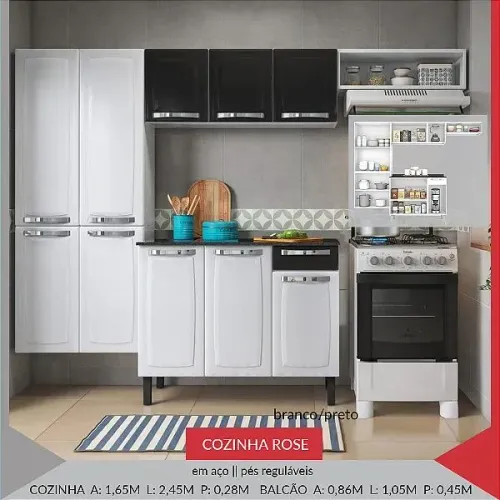 Armário de cozinha Rose - Aço 